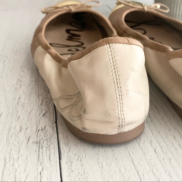 Sam Edelman Two Toned Gold Cap Toe Flats - Picture 7 of 10